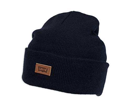 Levi's Mens All-Season Hero Beanie Soft Knit Cuffed Winter Hat, Warm & Comfortable Everyday Style - color: Navy Solid