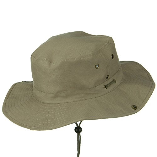Extra Big Size Brushed Twill Aussie Hats - color: Khaki, size: XX-Large-3X-Large