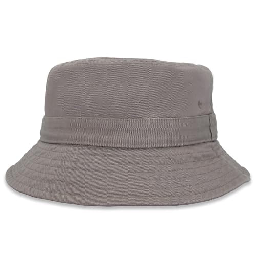 Bucket Hat for Kids, Boy and Girl Sun Hat Kid Ages 4-7 and Big Kids 7-14 Years 100% Cotton for Summer Teen Youth Beach Hat - color: Charcoal Grey, size: 7-14 Years