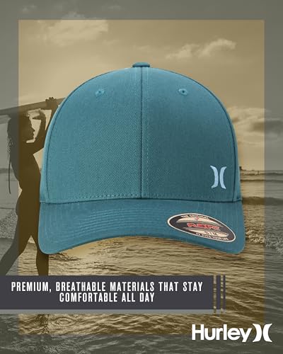 Hurley Mens Curved Brim Stretch Fitted Baseball Cap Lightweight - color: Aurora Green, size: Large-X-Large