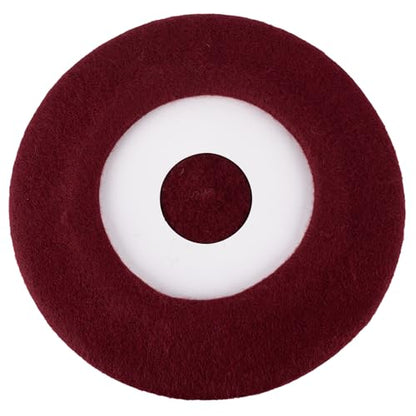 ZAKIRA Wool French Beret for Men & Women, Plain - color: Burgundy
