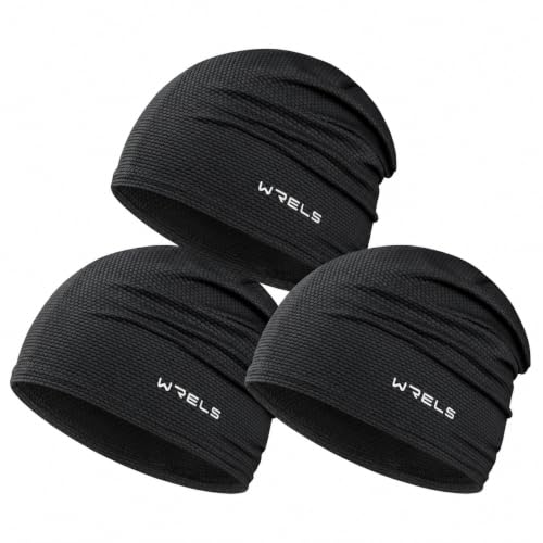 Cooling Skull Cap 3 Packs Sweat Wicking Beanie Breathable for Men Women - color: Black*3