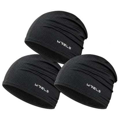 Cooling Skull Cap 3 Packs Sweat Wicking Beanie Breathable for Men Women - color: Black*3
