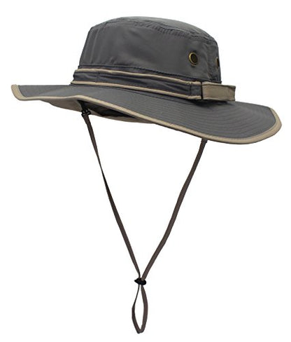 Home Prefer UPF50 Mens Sun Hat with Neck Flap Quick Dry UV Protection Cap Womens Wide Brim Fishing Hat Neck Flap Beach Garden - color: B-gray Brim