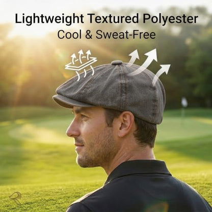 ZLYC Newsboy Cap for Men Summer Flat Cap Lightweight Beret Hat - color: Washed Denim Gray