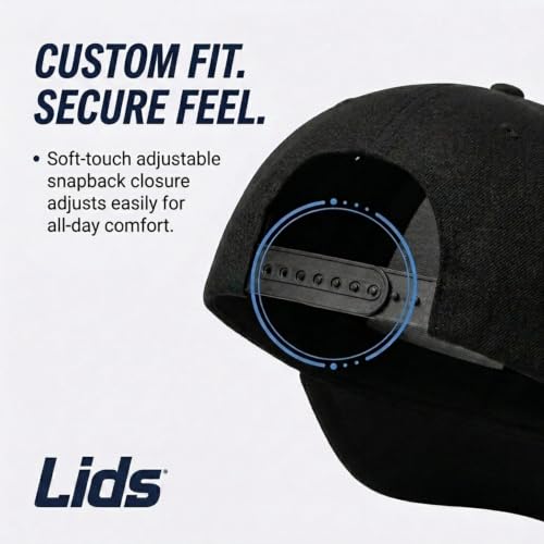 Lids Blank Hook Shot A-Frame Adjustable Snapback Hat – Breathable Mesh & Lightweight | Curved Bill | One Size Fits Most - color: Black