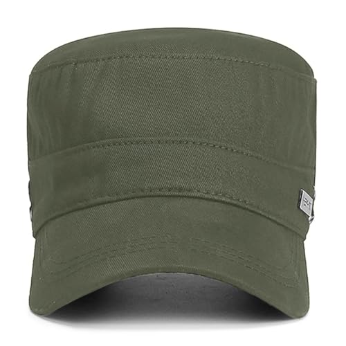 Men's Military Cadet Hat Flat Top Newsboy Cap - color: Green