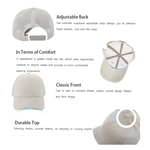 ZH 12 Pack Mesh Trucker Hats, Bulk Baseball Caps for Men and Women, Trucker Cap Wholesale - color: Beige