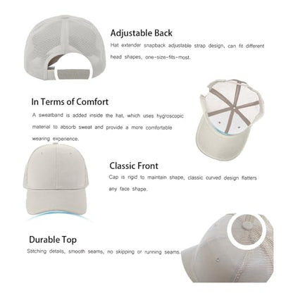ZH 12 Pack Mesh Trucker Hats, Bulk Baseball Caps for Men and Women, Trucker Cap Wholesale - color: Beige