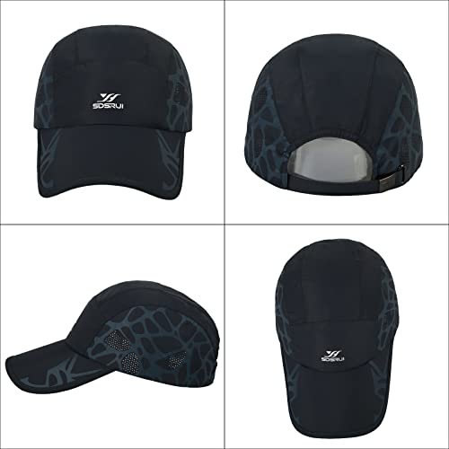 Running Hat Mesh Quick Dry Hat Baseball Cap for Women Men - color: Darkgrey+black