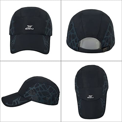 Running Hat Mesh Quick Dry Hat Baseball Cap for Women Men - color: Darkgrey+black