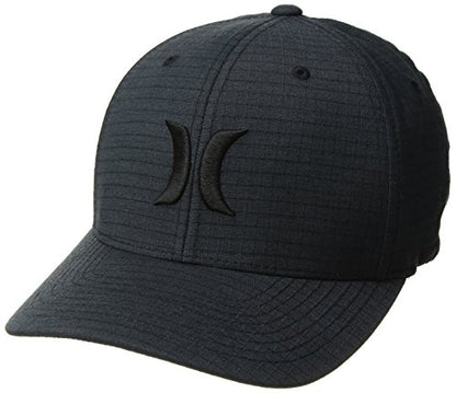Hurley Men's Caps - One & Only Flexfit Baseball Cap - Fitted Hats for Men (S-XL) - color: Black/Black Ripstop, size: Small-Medium