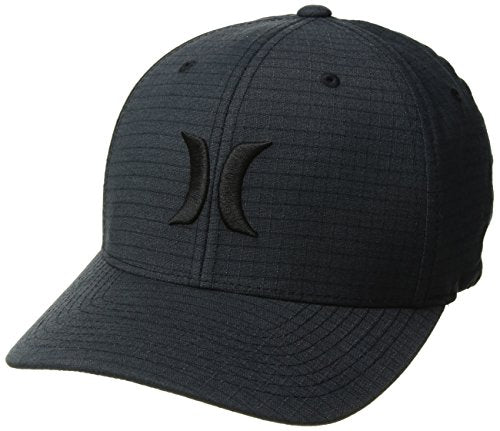 Hurley Men's Caps - One & Only Flexfit Baseball Cap - Fitted Hats for Men (S-XL) - color: Black/Black Ripstop, size: Small-Medium