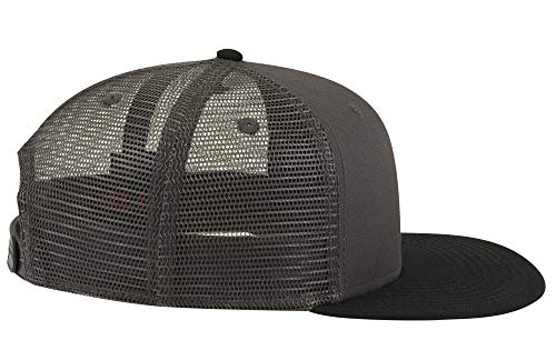 OTTO SNAP Hawaiian Pattern Square Flat Visor 6 Panel Pro Style Snapback Hat - color: Blk/Ch.gry/Ch.gry