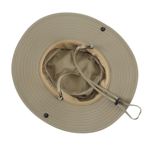 Home Prefer UPF50+ Mens Sun Hat Wide Brim Womens UV Protection Beach Bucket Hat for Fishing Hiking Snap Up Cowboy Hat - color: Light Vert Khaki