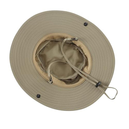 Home Prefer UPF50+ Mens Sun Hat Wide Brim Womens UV Protection Beach Bucket Hat for Fishing Hiking Snap Up Cowboy Hat - color: Light Vert Khaki
