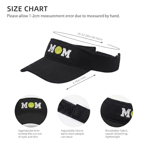 Embroidered Adjustable Sun Visor for Women Men Outdoor Golf Tennis - color: Baseball Mom