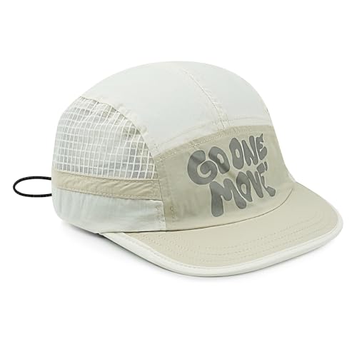 Clakllie Quick Dry 5 Panel Running Hat Breathable Mesh Hat Two-Tone Short Brim Hats Lightweight Baseball Cap Summer Sport Cap - color: Cdus-bssd2504-beige