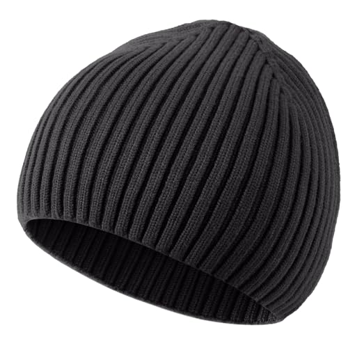 ROYBENS Wool Beanie for Men Women, Seamless Knit Warm Winter Hat Skull Caps - color: 1pcs-dark Gray