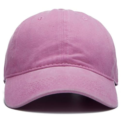 Edoneery Baseball Cap for Men and Women, Low Profile Washed Cotton Dad Hat - color: Pink