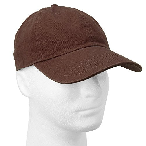 Falari Classic Baseball Cap Dad Hat 100% Cotton Soft Adjustable Size - color: Dark Brown
