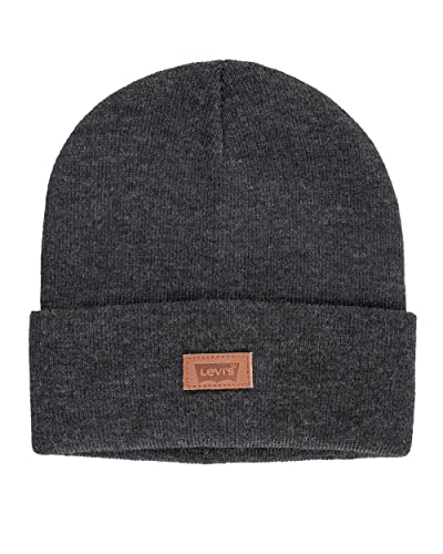 Levi's Mens All-Season Hero Beanie Soft Knit Cuffed Winter Hat, Warm & Comfortable Everyday Style - color: Grey Solid