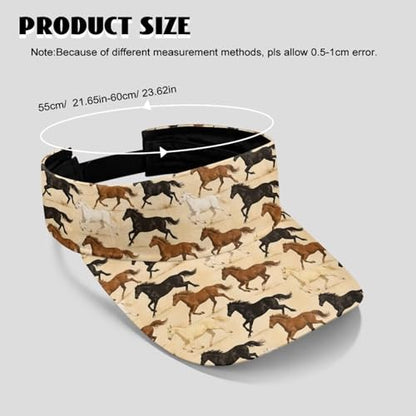 Cool Styles Sun Visor Hats 21.65~23.62 inches Adjustable Open-Top caps Quick-Dry Visor Cap - color: Horse