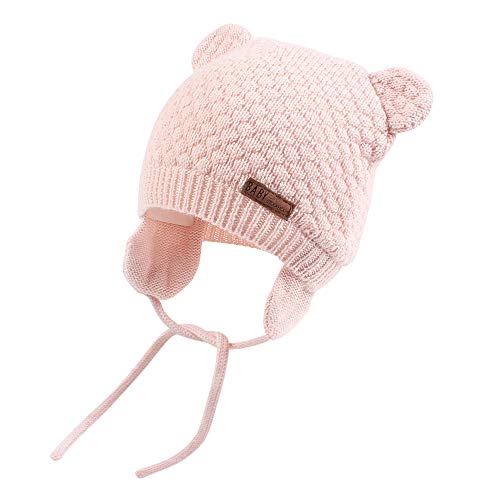 XIAOHAWANG Baby Hat Cute Bear Toddler Earflap Beanie Warm for Fall Winter - color: A-pink, size: 6-12 Months