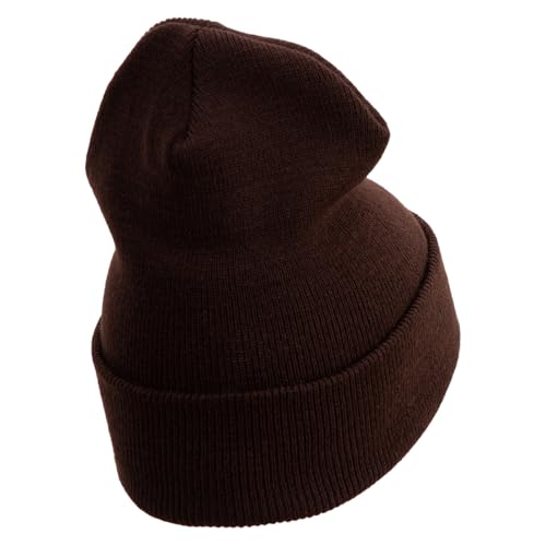 e4Hats.com 12 inch Cuffed Knit Long Beanie - color: Brown