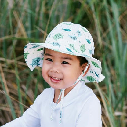 JAN & JUL Adjustable Cotton Floppy Sun Hat with 50+ UPF Protection for Boys - color: Fish Friends, size: 2-5T