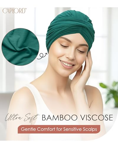 CAPLORD Head Cover for Women – Pre-Tied Turban Wrap | Chemo Headwear for Cancer, Hair Loss & Alopecia | Skull Cap Beanie Hat - color: Teal