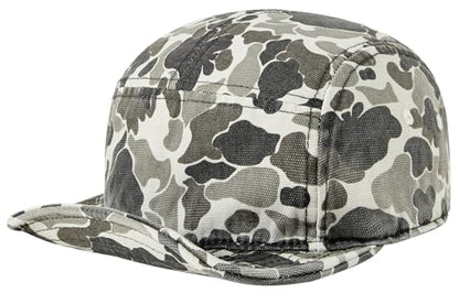 COOLSOME Camo Hat 5 Panels Hats Camper Hunting Cap - color: M (7-7 1/2)| Camo White|short Brim