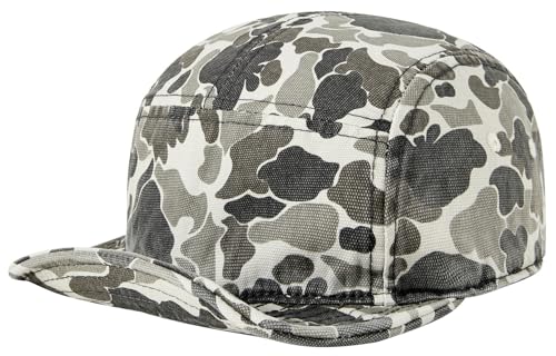 COOLSOME Camo Hat 5 Panels Hats Camper Hunting Cap - color: M (7-7 1/2)| Camo White|short Brim