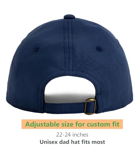Linen Cotton Baseball Cap, Summer Breathable Dad Hat Men Women - color: Navy