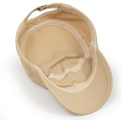 Cadet Army Cap Unisex Military Hat Adjustable Flat Top Cap Baseball Cap - color: Khaki