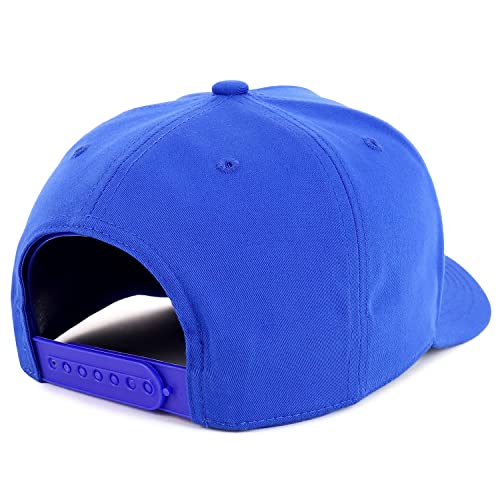 Trendy Apparel Shop Old English D Embroidered 5 Panel High Crown Cotton Pro Style Cap - color: Royal