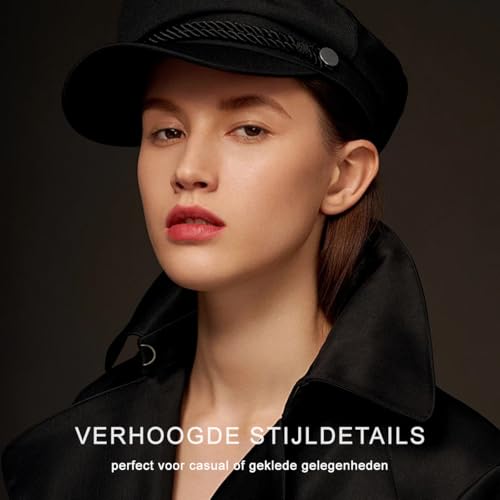 Black Classic Unisex Newsboy Cap Vintage Peaked Beret Style Adjustable Flat Hat Comfortable Fiddler Driver Design