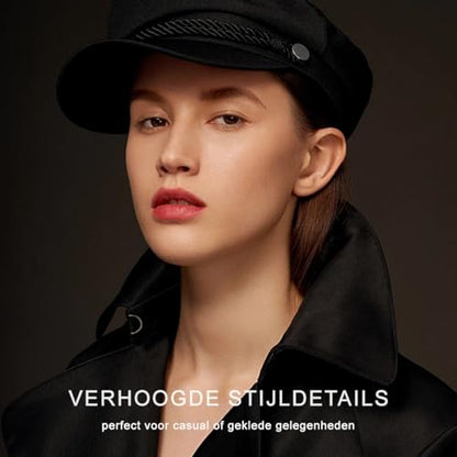 Black Classic Unisex Newsboy Cap Vintage Peaked Beret Style Adjustable Flat Hat Comfortable Fiddler Driver Design