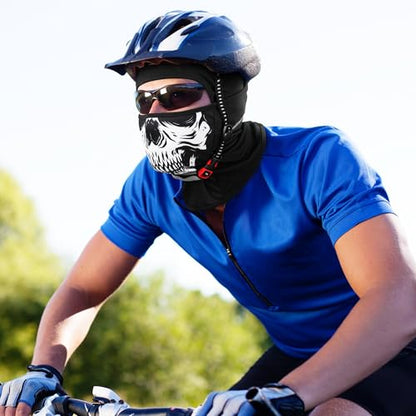 Balaclava Ski Mask, Sun Protection Breathable Face Cover Men Women - color: Skull-01