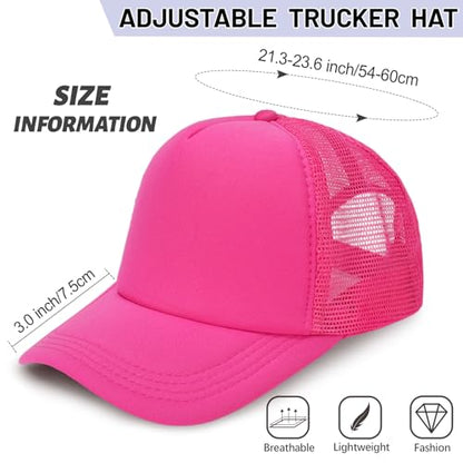 Ultrafun 10 Pack Trucker Hat Mesh Sublimation Blank Hats Adjustable Baseball Caps Hats for Men Women - color: Rose Red