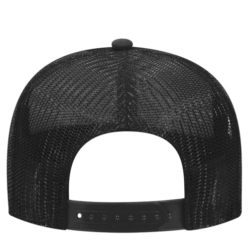 OTTO Cap 5 Panel High Crown Foam Front Mesh Back Trucker Hat, One Size - color: 031603 - Blk/Wht/Blk