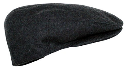 EPOCH Men's Herringbone Wool Tweed Newsboy Ivy Cabbie Driving Cap - color: 1581-charcoal, size: X-Large