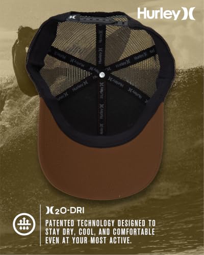 Hurley Mens Trucker Hat Fairway Mesh Trucker Hat, Quick Dry Snapback - color: Brown