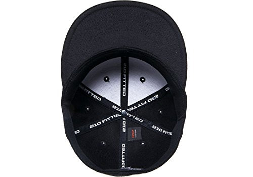 Flexfit Men's 210 Flatbill Premium Fitted Baseball Cap Black