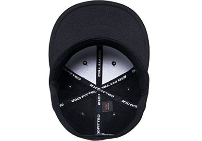 Flexfit Men's 210 Flatbill Premium Fitted Baseball Cap Black