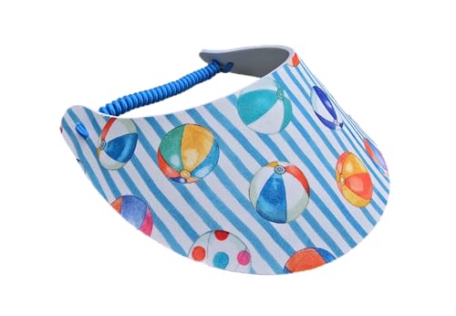 Women's Beautiful Designs Lightweight Packable Foam Visor for Sun Protection and Outdoor Activities - color: Beach Balls