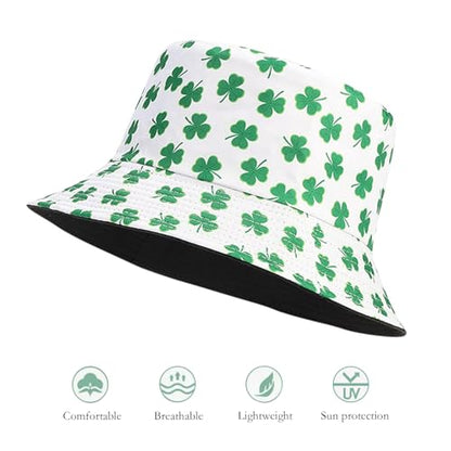 Tie Dye Bucket Hat Reversible Cotton Multicolored Fisherman Cap Packable Sun Hat - color: Green