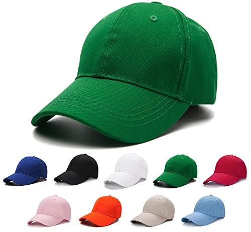 Edoneery Kids Baseball Hat, Adjustable Cotton Cap - color: Green, style: 3-8 Years