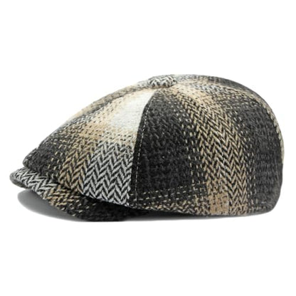 Mens Classic Newsboy Flat Cap Gatsby Ivy Cabbie Hat - color: B-beige