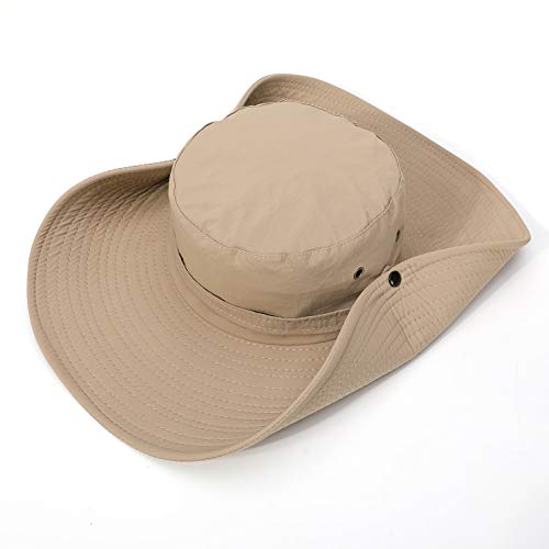 Wide Brim Sun Protection Hat Outdoor Unisex Ventilated Hats for Hiking Beach Fishing Safari Garden Lawn Yard Work Kayaking - color: Gud77-black